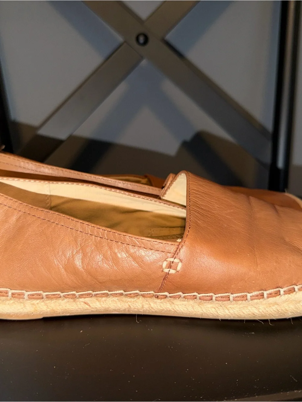 Sam Edelman Tan Leather Espadrille Slip-Ons